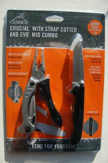 Gerber Crucial Multi Tool with Strap Cutter and EVO Midsize Knife 