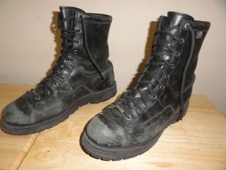 Well Worn Black Leather DANNER RECON 200G UNIFORM COMBAT BOOTS 10.5EE 