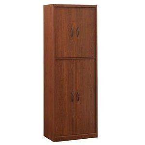 Ameriwood 4 Door Pantry Cabinet Cherry Food Storage Organize Cans 