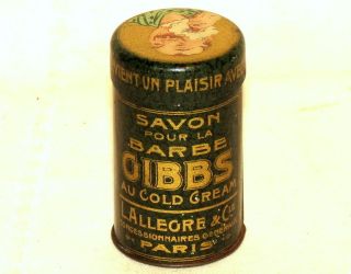 Rare SAMPLE Gibbs Shaving Stick Razor Tin 1920s