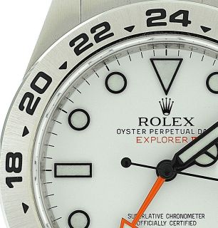 LATEST MODEL Rolex Mens SS OP 42MM EXPLORER II 216570 WHITE COMPLETE