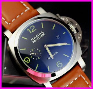 44MM DOME GLASS PARNIS MEN MECHANICAL DATE WATCH