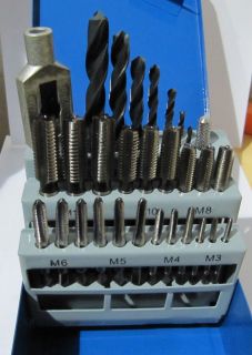 RDGTOOLS 29PC HSS METRIC TAP AND DRILL SET M3   M12 WITH TAP HOLDER