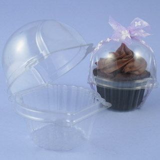 Clear Cupcake Holder / Dome / Pod / Case . Holds Single Cupcake .