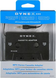 DYNEX CASSETTE ADAPTER FOR CAR STEREO RECEIVER
