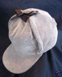 LT BROWN CORDUROY ELMER FUDD CAP HAT TIE FLAPS EF SMALL