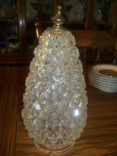 Vintage Pineapple Cut Glass Light Fixture Lamp Shade/Sconce Cover