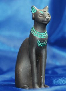 Franklin Mint Curio Cabinet Cat Figurines Egyptian