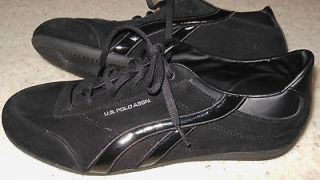 US POLO ASSN NEW Womens 11 Gramercy Black Suede Like, Lace up Shoes