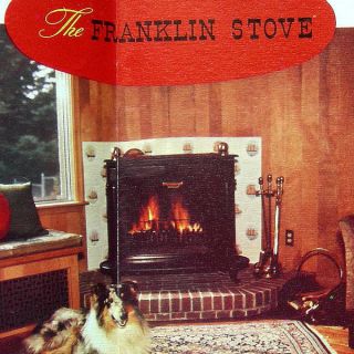 VTG The Franklin Stove home Fireplace brochure AD wood burning pot 