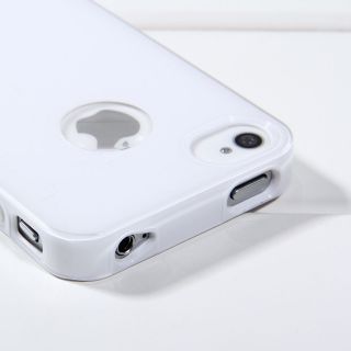   High Glossy White Candy Shell Acrylic Cover Case For iPhone 4 4S
