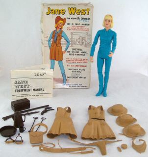 Vintage Jane West the Movable Cowgirl by Marx Johnny West 98% Complete 