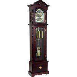 Beautiful Edward Meyer Cherry Finish Grandfather Clock with Beveled 