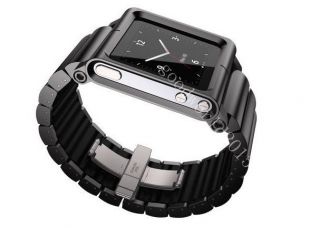 Black LunaTik LYNK Aluminum Watch Band Wrist Strap for iPod Nano 6 