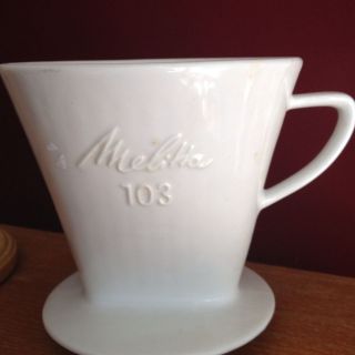 Melitta White Porcelain Coffee Filter Cone Cup Model 103 Large Germany