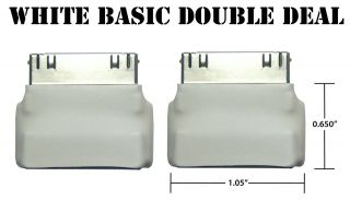 Dock Extender 30 pin Adapter White Basic Double Deal for iPod All 