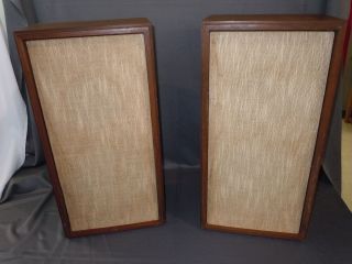 Vintage KLH Model 17 Stereo Speakers Pair Tested Working Well 1960s 