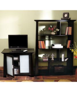 Black or Walnut Chic TV Media Stand or Bookshelf Bookcase Storage 