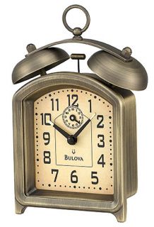 New! Bulova Holgate Bedside Key Wind Bell Alarm Clock B8128