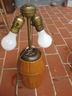 ANTIQUE PEORIA POTTERY DUAL LAMP ELECTRIC JAR CROCK ART DECO T. DAL 