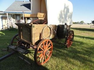 Antique Covered Horse Drawn Chuck Wagon VG Wood Wheels Useable John 