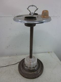 Vintage Slag Glass Light Up Smoking Stand (Parts or Repair)