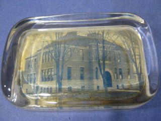   Victorian Armory Building Cased Glass Postcard Souvenir Paperweight