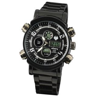 Mens Chronograph Alarm Analog Digital Sport Wrist Watch