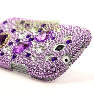 Luxmo Purple Heart Diamond Bling Hard Case Cover for Samsung Galaxy S3 