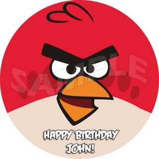 Angry Birds Custom Personalized Round Edible Cake Image Topper 7.5 A