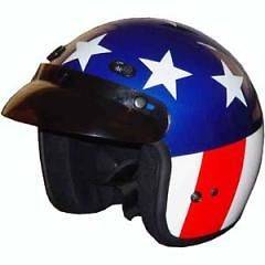 DOT   EASY RIDER AMERICAN FLAG   Motorcycle Helmet   3/4 Open Face 