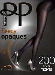Pretty Polly Opaque Fleecy Tights. 200 Denier. Very Warm Opaque 