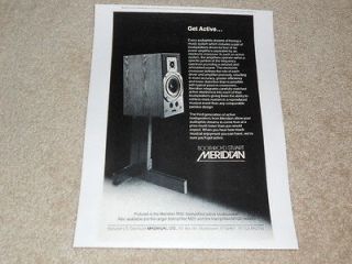 Meridian Active Speakers Ad, 1 pg, 1987, Article, Info