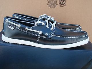 Nautica Leather Boat Shoe Men Navy NIB Size 8