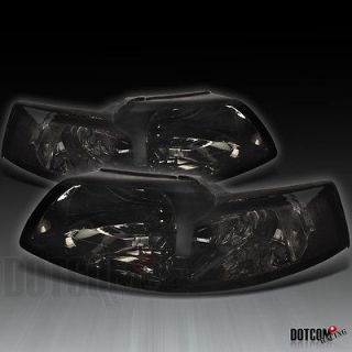   MUSTANG GT EURO SMOKE TINT HEADLIGHTS LEFT+RIGHT (Fits 2003 Mustang