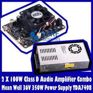 100W Class D Audio Amplifier Combo Kit w MW 36V 350W Power Supply 
