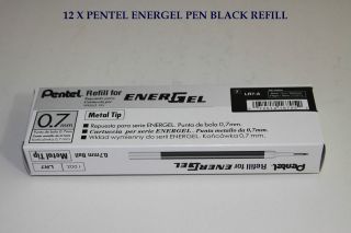 12 packs Pentel Energel Pen Gel Ink Refill 0.7mm Black
