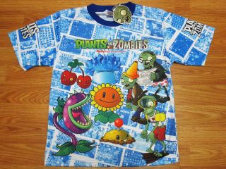 Plants VS Zombies T Shirt #058 Blue Size XS age 2 3