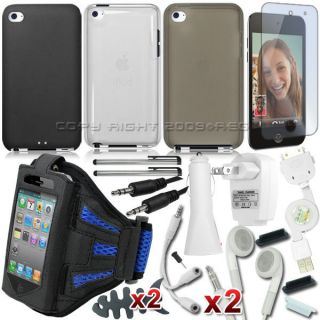   Bundle USB Charger Case Armband For Apple iPod Touch 4 4G 4th Gen G