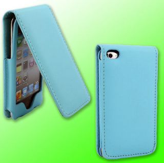   Leather Folding Case Skin Cover Teal Blue for Apple iPod Touch 4th Gen