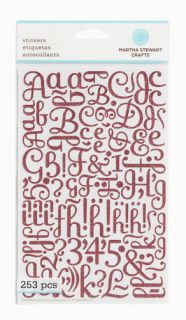 Martha Stewart Crafts   Glitter Stickers   Large Alphabet   Pink