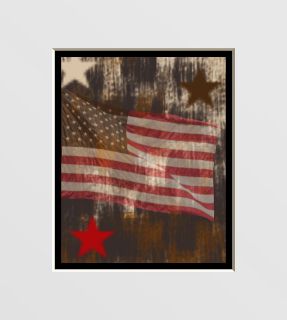 American Flag Interior Home Decor Wall Art Matted Picture