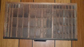 vintage wooden HAMILTON printer drawer shadow box curio shelf tray 32 