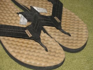 WORN ONCE Simple black flip flop thong sandals women 10 41 nubuck 