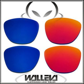 New Walleva Polarized Fire Red + Ice Blue Lenses For Oakley Frogskins