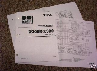 Teac X 300R X 300 Reel to Reel Tape D Service Manual