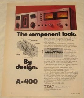 Teac A 400 Stereo Cassette Tape Deck Vintage PRINT AD