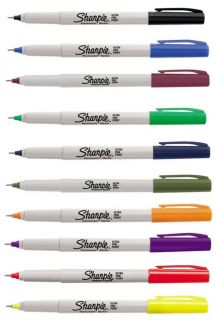 Sharpie Ultrafine Ultra Fine Permanent Marker Pen Single 10 Colours