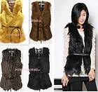 Trend 5 Colors Leather Belt Faux Fur Waistcoat Vest