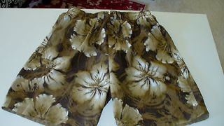 MENS SPEEDO BRAND BROWN FLORAL SWIM SUIT TRUNKS, SIZE XL EXTRA LARGE